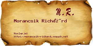 Morancsik Richárd névjegykártya